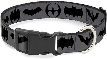 Cat Collar Breakaway Bat Logo Transitions Gray Black 6 to 9