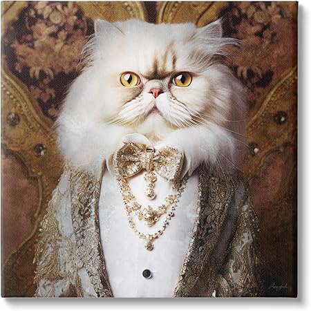 Stupell Industries Fancy Cat Portrait Canvas Wall Art by Roozbeh