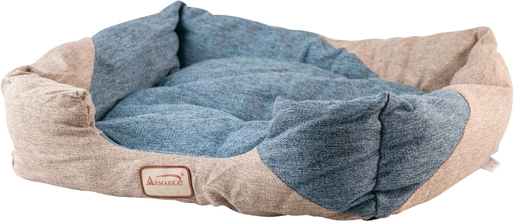 Armarkat C47 Cat Bed, One Size,Navy Blue, Beige