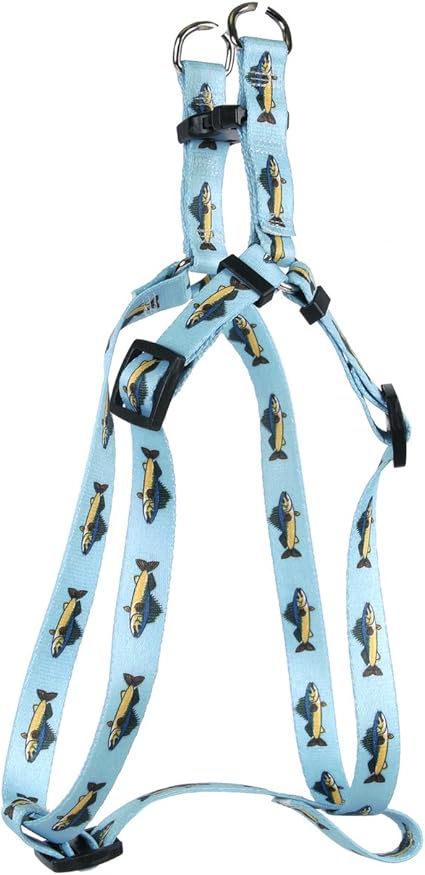 Yellow Dog Design Walleye Step-In Dog Harness-Size Medium-3/4