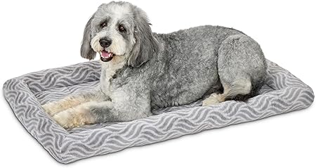 MidWest Homes For Pets QuiteTime Deluxe Wave Bolster Bed for Large Dogs; Easily Machine Wash and Dry; Gray; 42