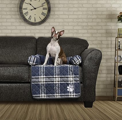 Wags N' Whiskers Hadley Reversible Pet Sofa Cover in Denim