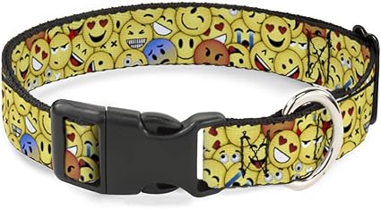 Buckle-Down Cat Collar Breakaway Emojis Stacked3 6 to 9 Inches 0.5 Inch Wide