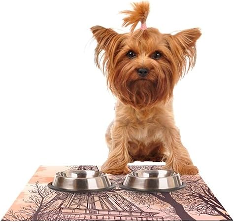 Sam Posnick Eiffel Tower Feeding Mat for Pet Bowl, 18 by 13-Inch