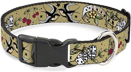 Buckle-Down Cat Collar Breakaway Lucky Tan 6 to 9 Inches 0.5 Inch Wide