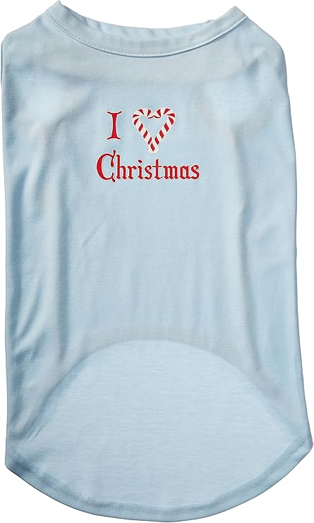 Mirage Pet Products 20-Inch I Heart Christmas Screen Print Shirts for Pets, 3X-Large, Baby Blue