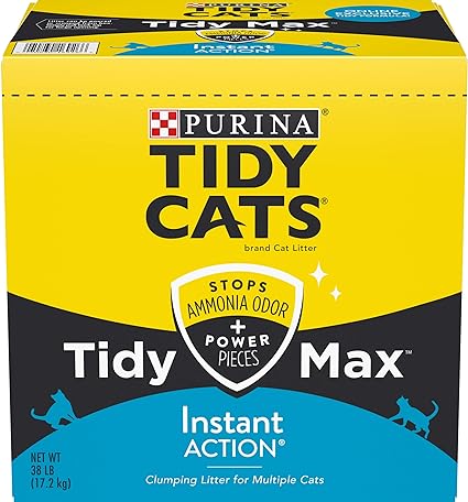 Purina Tidy Cats Clumping Cat Litter, Tidy Max Instant Action Multi Cat Litter - 38 lb. Box