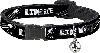 Cat Collar Breakaway Ride Me Surfboard Black White 8 to 12 Inches 0.5 Inch Wide