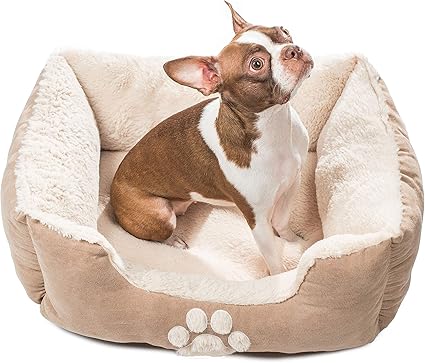 Wags N' Whiskers Roxi Orthopedic Small Square Pet Bed in Pale Pink