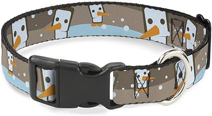 Cat Collar Breakaway Block Penguins Tan 6 to 9 Inches 0.5 Inch Wide