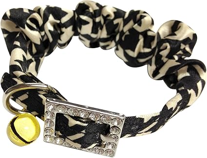 Houndstooth Cat Collar, Small, Beige