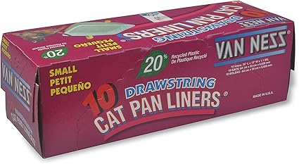 Van Ness Small Drawstring Cat Litter Box Liners, 10 Count, White