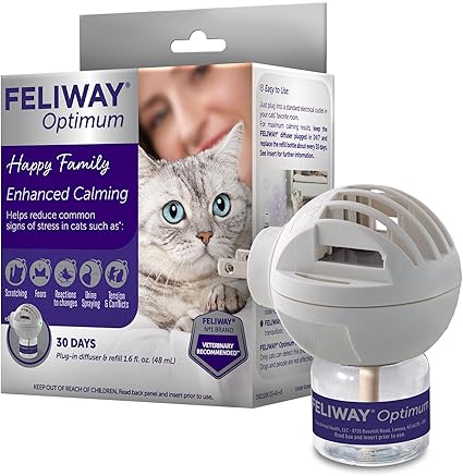 FELIWAY Optimum Cat, Enhanced Calming Pheromone Diffuser, 30 Day Starter Kit (48 mL)