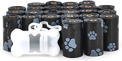 Best Pet Supplies Dog Poop Bags for Waste Refuse Cleanup, Doggy Roll Replacements for Outdoor Puppy Walking and Travel, Leak Proof and Tear Resistant, Thick Plastic - Black, 360 Bags (BDP-360T)