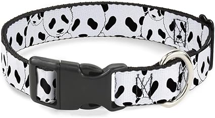 Buckle-Down Cat Collar Breakaway Panda Bear Stacked 9 to 15 Inches 0.5 Inch Wide