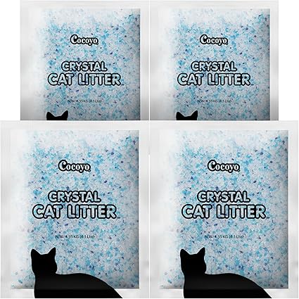 COCOYO Crystal Cat Litter I Silica Gel Cat Litter,17.2 Lbs Value Pack (4.3 Lbs x 4)