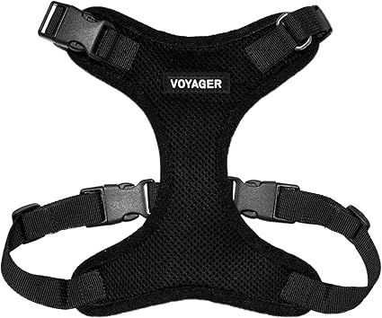 Voyager Step-in Lock Pet Harness - All Weather Mesh, Adjustable Step in Harness for Cats and Dogs by Best Pet Supplies - Black, M