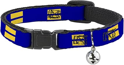 Cat Collar Breakaway Flag Equality Blue Yellow 8 to 12 Inches 0.5 Inch Wide