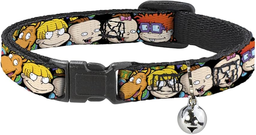 Cat Collar Breakaway Rugrats Character Faces Close Up 8 to 12 Inches 0.5 Inch Wide