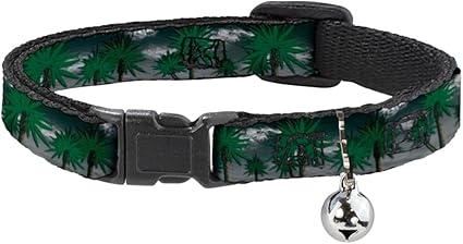 Buckle-Down Breakaway Cat Collar - Marijuana Palm Trees/Smoke