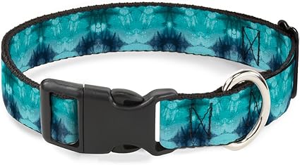 Buckle-Down Plastic Clip Collar - Tie Dye Reflection Turquoise Blues - 1