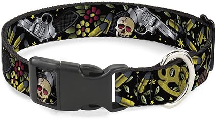 Cat Collar Breakaway Born to Raise Hell Close Up Black 6 to 9 Inches 0.5 Inch Wide