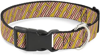 Cat Collar Breakaway Bacon Cartoon Yellow 6 to 9 Inches 0.5 Inch Wide