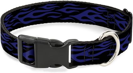 Buckle-Down Plastic Clip Collar - Flame Blue - 1/2