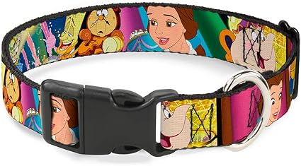 Buckle-Down Plastic Clip Collar - Beauty & the Beast Be Our Guest Scenes - 1