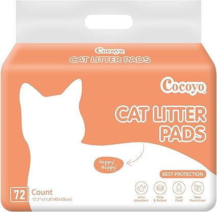 COCOYO Cat Litter Pad Refills for Litter Box, 17.7x11.8, 72 Count