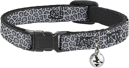 Buckle-Down Cat Collar Breakaway Leopard White 8 to 12 Inches 0.5 Inch Wide