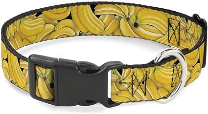 Buckle-Down Cat Collar Breakaway Vivid Banana Bunches Stacked 9 to 15 Inches 0.5 Inch Wide