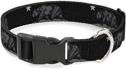 Cat Collar Breakaway Cali Bear Black Grays 6 to 9 Inches 0.5 Inch Wide