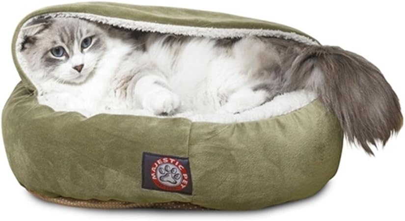 18 inch Sage Suede Canopy Cat Bed