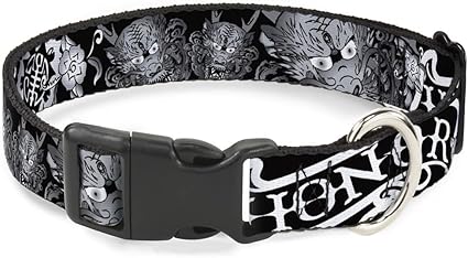 Cat Collar Breakaway Honor Black White 6 to 9 Inches 0.5 Inch Wide