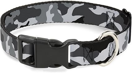 Buckle-Down PC-W30301-WM Camo White Plastic Clip Collar, Wide Medium/16-23