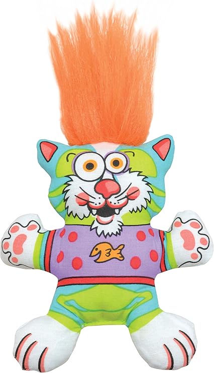 Petstages 745 Madcap Big Hair Kitty Cat Catnip Toss and Bat Plush Toy