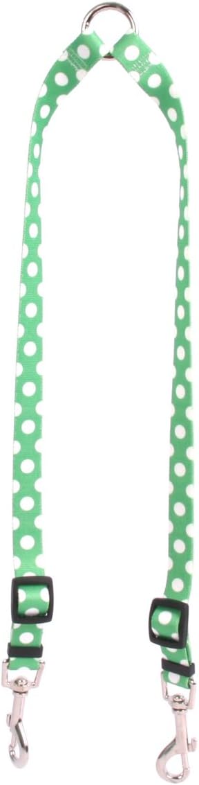 Yellow Dog Design Lime Polka Dot Coupler Dog Leash 3/4