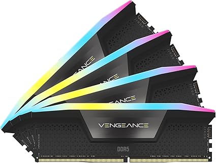 CORSAIR VENGEANCE RGB DDR5 RAM 128GB (4x32GB) 5600MHz CL40 Intel XMP iCUE Compatible Computer Memory - Black (CMH128GX5M4B5600C40)