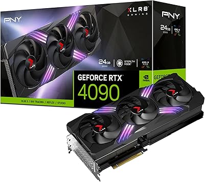 PNY GeForce RTX™ 4090 24GB XLR8 Gaming VERTO™ EPIC-X RGB™ Triple Fan Graphics Card DLSS 3 (ARGB, 384-bit PCIe 4.0, GDDR6X, Supports 4k, Anti-Sag bracket, HDMI/DisplayPort)