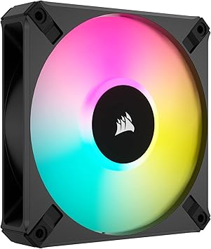 Corsair iCUE AF120 RGB Elite 120mm PWM Fan - Eight RGB LEDs - AirGuide Technology - Fluid Dynamic Bearing - Zero RPM Fan Mode - CORSAIR iCUE Software Compatible - Black For Desktop