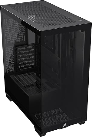 CORSAIR 3500X Mid-Tower ATX PC Case – Panoramic Tempered Glass – Reverse Connection Motherboard Compatible – No Fans Included – Black