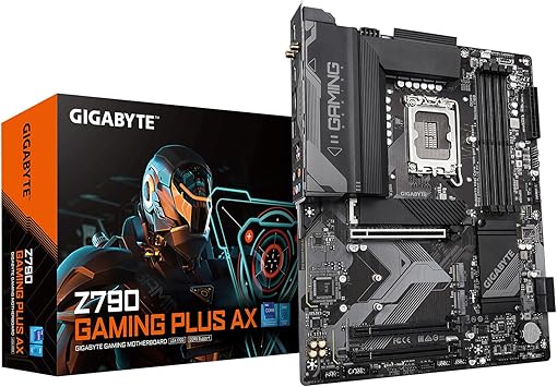 GIGABYTE Z790 Gaming Plus AX LGA 1700 Intel Z790 ATX Motherboard with DDR5, Triple M.2, PCIe 4.0, USB 3.2 Gen2 Type-C, Realtek Wi-Fi 6, Realtek LAN, Q-Flash Plus, EZ-Latch