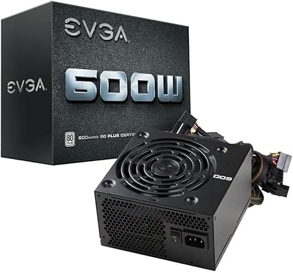 EVGA 600W 80 Plus Certified Power Supply, 600W, Model 100-W1-0600-K1, Item Type: power supply