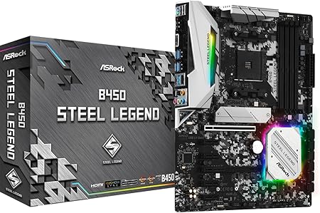 ASRock B450 Steel Legend Socket AM4/ AMD Promontory B450/ DDR4/ Quad CrossFireX/ SATA3&USB3.1/ M.2/ A&GbE/ATX Motherboard