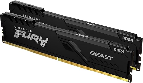 Kingston Fury Beast 64GB (2x32GB) 3200MT/s DDR4 CL16 Desktop Memory Kit of 2 KF432C16BBK2/64