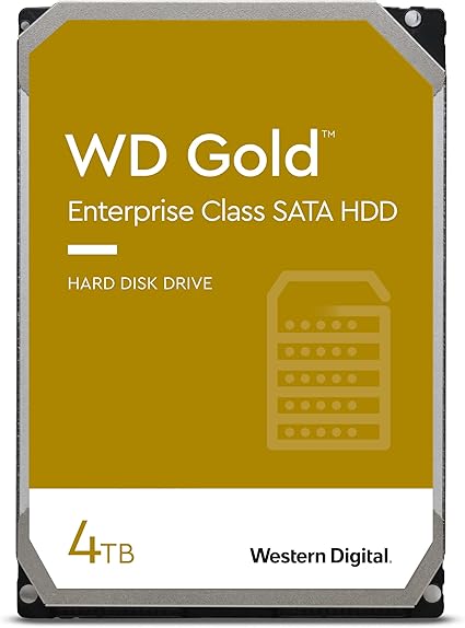 Western Digital 4TB WD Gold Enterprise Class Internal Hard Drive - 7200 RPM Class, SATA 6 Gb/s, 256 MB Cache, 3.5