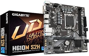 GIGABYTE H610M S2H (H610/ Intel/LGA 1700/ Micro ATX/ DDR5/ Single M.2/ PCIe 4.0/ USB 3.2 Gen1/ Realtek GbE LAN/Motherboard)