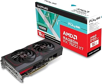 Sapphire 11339-04-20G Pulse AMD Radeon RX 7600 XT Gaming Graphics Card with 16GB GDDR6, AMD RDNA 3