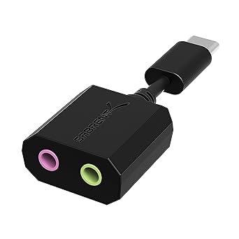 SABRENT USB Type C External Stereo Sound Adapter for Windows and Mac. Plug and play No drivers Needed. (AU-MMSC)